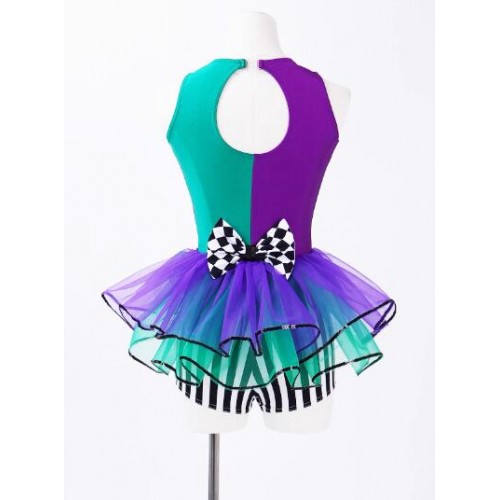 Children Toddlers christmas new year party jazz dance dress clown cosplay costume magician show tutu skirts preschool dance competition outfits